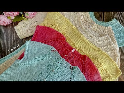 Видео: Летний гардероб младшей доченьки. Маечки, платья, кофточка с круглой кокеткой.