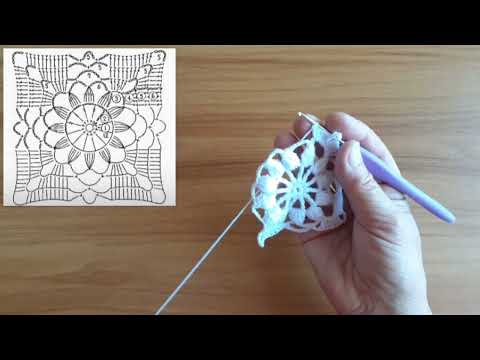 Видео: Квадратный ажурный мотив. Вяжем крючком.