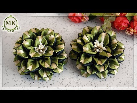 Видео: Цветы из узкой ленты шириной 1,2 и 0,6 см. МК. Канзаши. / DIY. Kanzashi. Ribbon flowers.