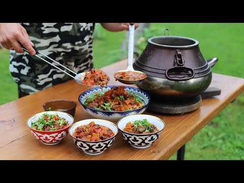 Видео: МЯСО, ОВОЩИ И ЛАПША. ЛАГМАН В АФГАНСКОМ КАЗАНЕ