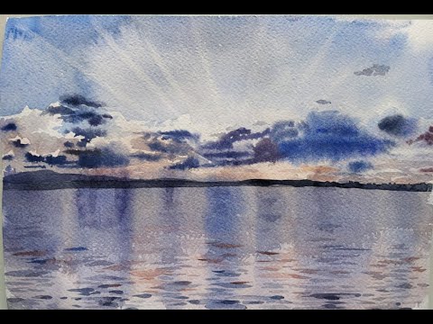 Видео: Рисуем закат.