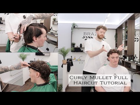 Видео: Мужская стрижка кудрявый маллет | Подробное пошаговое руководство для парикмахеров
