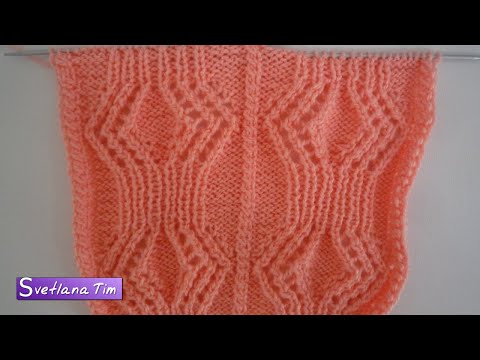Видео: Невероятной красоты Ажурный узор РОМБЫ. Вязание спицами Узоры спицами № 340
