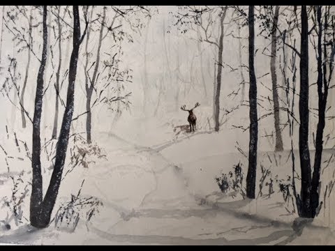 Видео: 2 цвета- Тональность, Воздушная и линейная Перспектива. Limited palette- 2 colours.