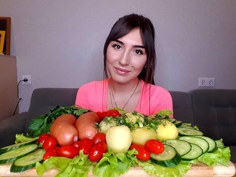 Видео: MUKBANG|сардельки,картофель,свежие овощи|sausages,potatoes,fresh vegetables|Eating Show| 먹방 |не ASMR