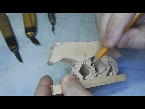 Видео: Волк - Скульптурная резьба / Wood Carved Wolf