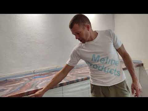 Видео: Оригинальная столешница из эпоксидной смолы техникой Meline Stone. Набор №13.