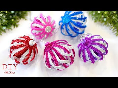 Видео: 🎄 НОВОГОДНИЕ ИГРУШКИ ИЗ ФОАМИРАНА 🎄 Glitter Foam Ornaments 🎄