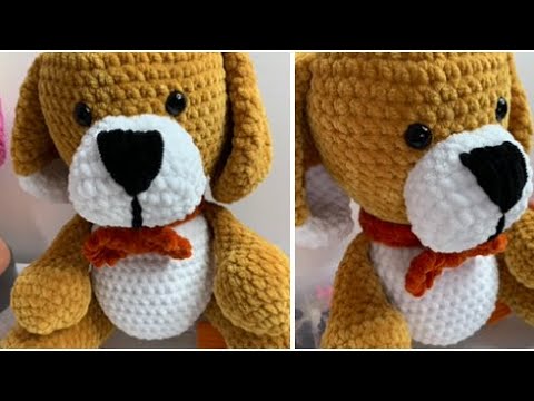 Видео: Собака из плюшевой пряжи, вязаная крючком 🧶☕️ Часть 4.