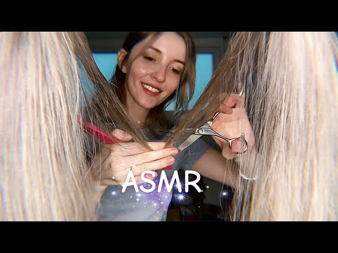 Видео: АСМР ОКРАШИВАНИЕ И СТРИЖКА ОТ ПОДРУГИ 💇🏼‍♀️✨