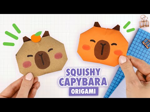 Видео: Оригами Сквиши Капибара из бумаги | Origami Squishy Paper Capybara