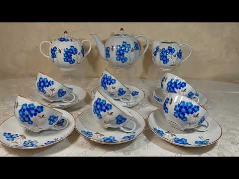 Видео: Всё о фарфоре. Чайный сервиз "Флоксы" ЛФЗ 1950е годы.