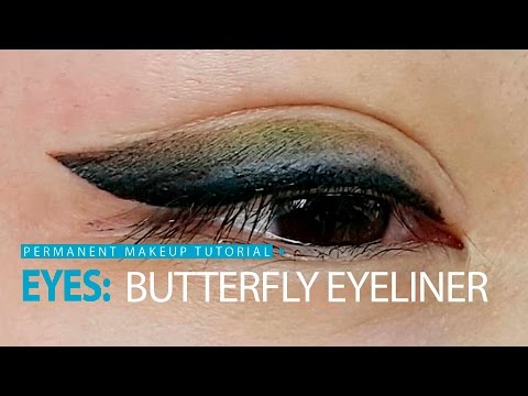 Видео: Уроки татуажа - мягкая стрелка с растушевкой/ Soft Butterfly Eyeliner