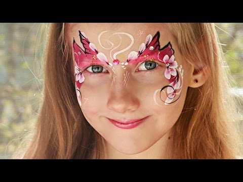 Видео: Face Painting flowers butterfly. Аквагрим мастер класс  бабочка с цветами.