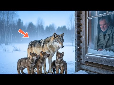 Видео: Волчица с детёнышами пришла к дому бывшего солдата  Его поступок тронул миллионы!