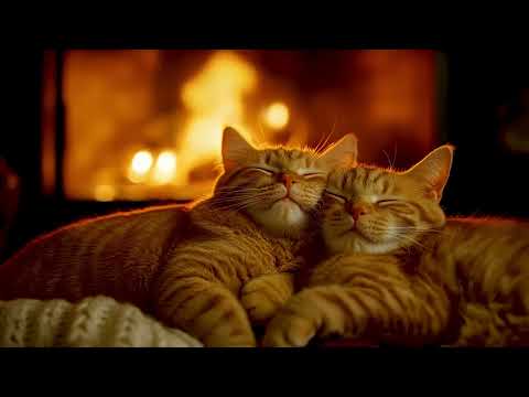 Видео: Мурлыкающий кот и горящий камин | ASMR-видео для вашего крепкого сна