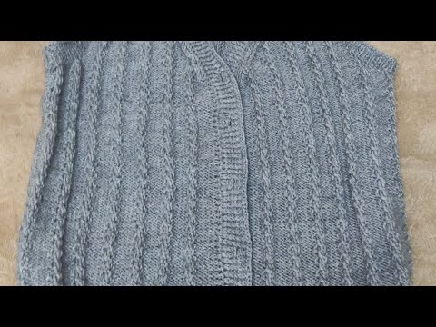 Видео: Самый простой жилет спицами,тунисское вязание юбки