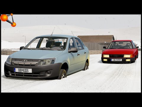 Видео: Кто ПРОЕДЕТ ПО СНЕГУ? Застряли ВСЕ! - BeamNg Drive