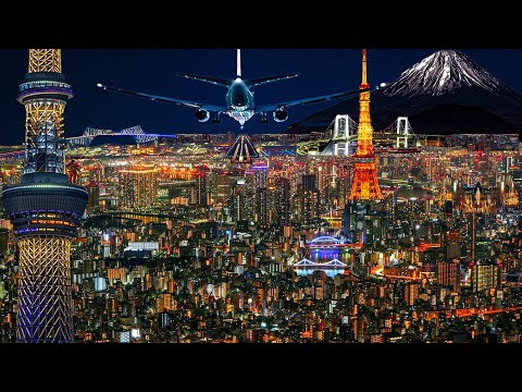 Видео: Лучший ночной вид на Токио с высоты в 4K 🌃
