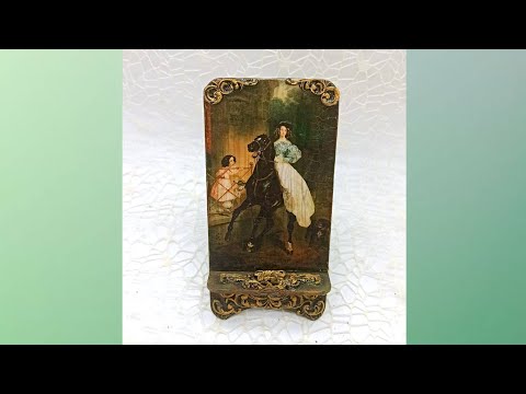 Видео: Подставка для телефона в технике декупаж Всадница. Мастер-класс