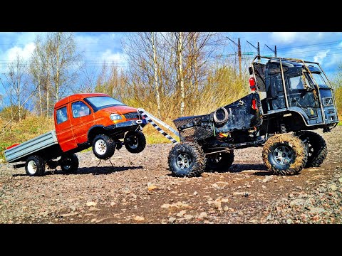 Видео: ЭВАКУАТОР из грузовика VOLVO ... Тест перевозки Газели 4х4