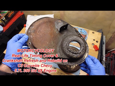 Видео: Ремонт крышки ГРМ, уплотнителя крышки и шкива коленчатого вала для Chevrolet C3 Corvette 5,7 л 35...