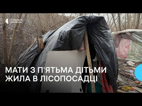 Видео: У Тернополі жінка з п’ятьма дітьми жила в наметі у лісопосадці