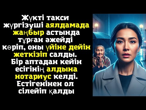 Видео: Жүкті такси жүргізуші аялдамада жаңбыр астында тұрған әжейді көріп, оны үйіне дейін жеткізіп салды