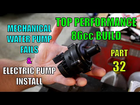 Видео: Сборка TPR 86cc: Часть 32: Неисправности механического водяного насоса и установка электрического...