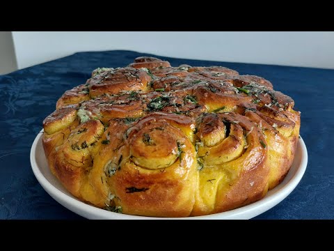 Видео: Тыквеные чесночные булочки-Pumpkin garlic buns