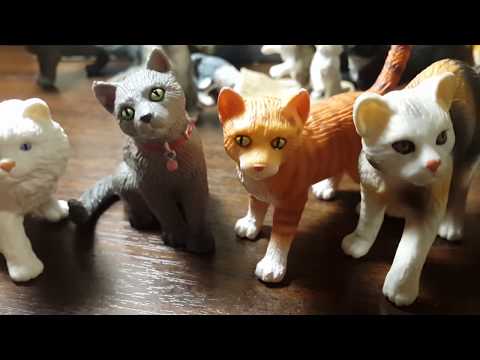 Видео: Коллекционные фигурки кошек фирм Schleich, Bullyland, Papo, подделки фирмы Collecta.