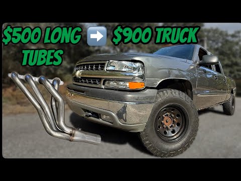 Видео: GMC Silverado за 900 долларов получает длинные коллекторы!