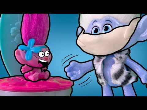 Видео: Мультик из игрушек про новые истории малышка Розочка Тролли