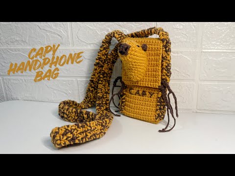 Видео: Вязание крючком от тёти Нэт: сумка-телефон в виде капибары. Никакого стресса, только милота (част...
