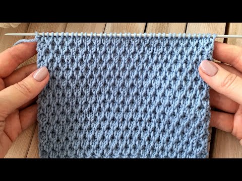Видео: Простой узор Соты на основе резинки 1 на 1
