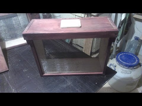 Видео: ящик для искусственного роя  и безсотового пчелопакета