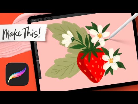 Видео: Рисование гуашью «Клубника» в Procreate