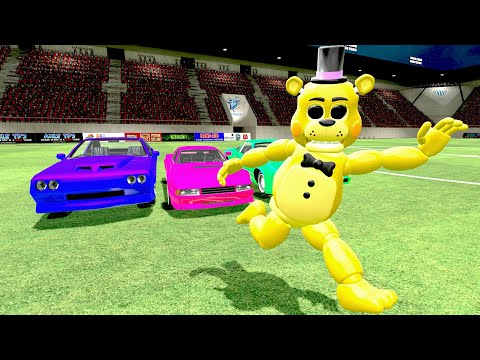 Видео: АНИМАТРОНИКИ FNAF ПРОТИВ МАШИН В Garry's Mod