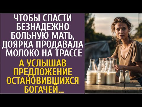 Видео: Чтобы спасти мать, доярка продавала молоко на трассе… А услышав предложение остановившихся богачей…