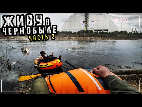 Видео: Сбежали от волков на лодке в Чернобыле. Новый дом в Зоне Отчуждения. Выживание в лесу