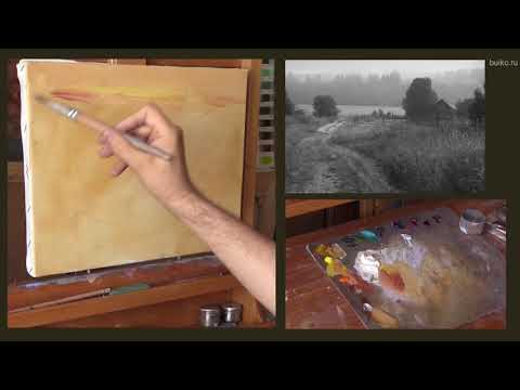 Видео: Работа по чёрно-белому образцу. Интересный способ.       Масляная живопись. Oil painting ￼