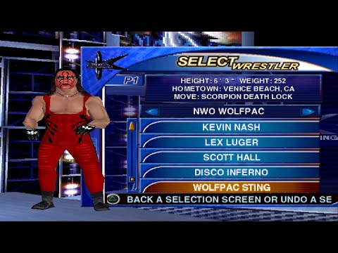 Видео: WCW Mayhem Все персонажи [PS1]