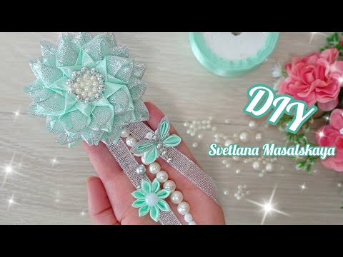 Видео: Очаровательные пышные бантики из атласной ленты и парчи. Cute, fluffy satin ribbon and brocade bows.