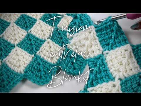 Видео: Просто невозможно отвести взгляд 👀💥💥💥 Entrelac tunisian crochet blanket