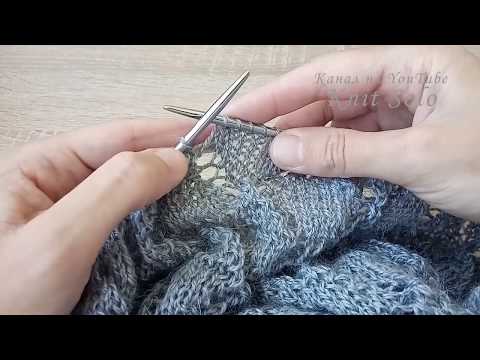 Видео: Две петли вместе лицевой с наклоном влево. Вязание спицами. Knit Solo