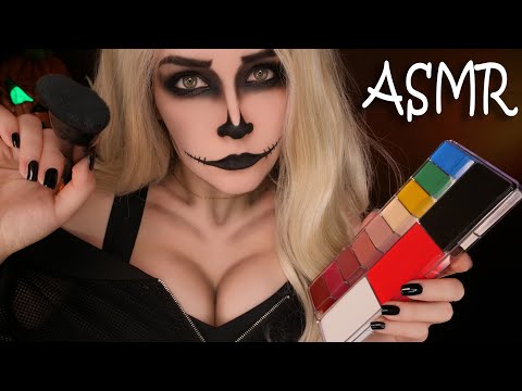 Видео: АСМР Макияж скелетика 👻 ASMR Makeup Skeleton on Halloween 🎃