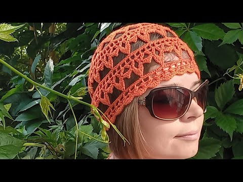 Видео: Ажурная шапочка крючком. Мастер-класс видеоописание. для начинающих тоже подходит.