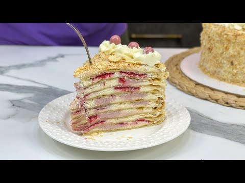 Видео: "Малиновый МИЛЬФЕЙ"🎂 (Наполеон) Как ВАМ больше НРАВИТСЯ 😍 Я-ТОРТодел❤️