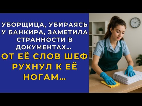 Видео: Уборщица, убираясь у банкира, заметила странности в документах… От её слов шеф рухнул к её ногам…