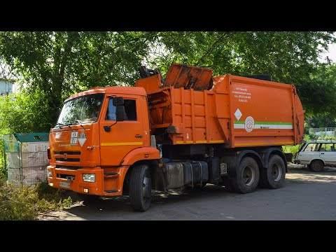 Видео: Мусоровоз МК-4552-07 на шасси КамАЗ-65115-50 (А 995 ТО 122). / KAMAZ garbage truck.